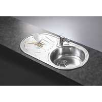 Reginox Galicia Inset Single Bowl Stainless Steel Sink Round Waste Included - RGNXSNK010