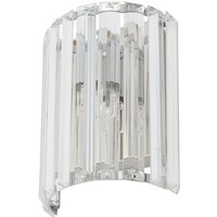 Spa Pegasi Shield Wall Light Crystal Glass and Chrome