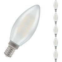Crompton Lamps LED Candle 2.2W E14 Filament (5 Pack) Cool White Pearl (25W Eqv)