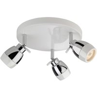 Firstlight Marine Modern Style 3-Light Ceiling Spotlight Chrome and White