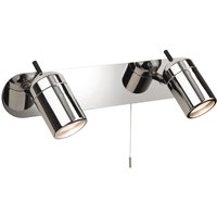 Firstlight Atlantic Modern Style 2-Light Wall Spotlight with On/Off Pull Cord Chrome