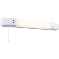 Firstlight Slimline LED Shaver Light 8W with On/Off Pull Cord Cool White in White and Opal
