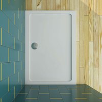 Bathroom 1200x700mm Slimline Rectangle Shower Enclosure Stone Tray Free Waste - SKY