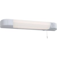 Firstlight Dual Voltage LED Shaver Light 8W with On/Off Pull Cord Cool White in White and Opal
