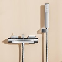 Waterfall Bathtub Faucet with Hand Shower, Hot and Cold Water Tap, Bathroom Bathtub Faucet, Chrome