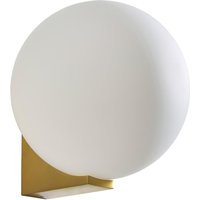 Spa Thiva Single Globe Wall Light Opal Glass and Satin Brass
