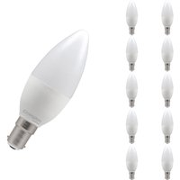 Crompton Lamps LED Candle 2.2W B15 (10 Pack) Cool White Opal (25W Eqv)