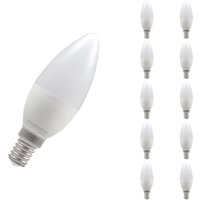 Crompton Lamps LED Candle 6.5W E14 (10 Pack) Cool White Opal (60W Eqv)