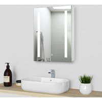 Acezanble - 500x700mm Illuminated Bathroom Mirror Cabinet With Backlit led Lights Concealed Demister Shaver Socket & Sensor Switch For Makeup
