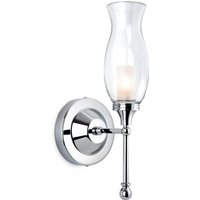 Aston 1 Light Bathroom Indoor Wall Light Chrome, Clear Glass IP44, G9