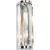 Bathroom 2 Light Wall Light Chrome with Crystal IP44, G9