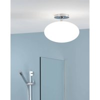 Zeppo 1 Light Semi Flush Bathroom Globe Ceiling Light Polished Chrome IP44, E27