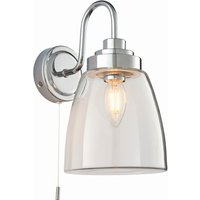 Ashbury LED 1 Light Bathroom Wall Glass, Chrome Plate IP44, LED E14