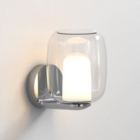 Aquina Bathroom Wall Light Polished Chrome with Glass Shade