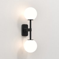 Tacoma Twin Bathroom 2 Light Wall Lamp Matt Black IP44, G9 (Shade Not Included)