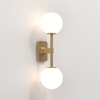 Tacoma Twin Bathroom 2 Light Wall Lamp Antique Brass IP44, G9 (Shade Not Included)