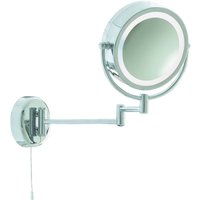 1 Light Swing Arm Magnifying Bathroom Mirror Chrome IP44, E14