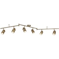 Samson 6 Light Bathroom Ceiling Spotlight Bar Antique Brass IP44, GU10