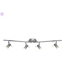 Aries 4 Light Bathroom Chrome, Satin Silver IP44, GU10