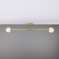 Silverton Bathroom Ceiling Light, Polished Brass, Opal, IP44