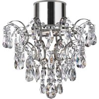 1 Light Bathroom Chandelier Chrome, K5 Crystals IP44, GU10