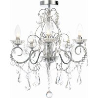 Vela 5 Light Bathroom Ceiling Light Chrome, Clear IP44