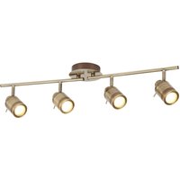 Samson 4 Light Bathroom Ceiling Spotlight Bar Antique Brass IP44, GU10