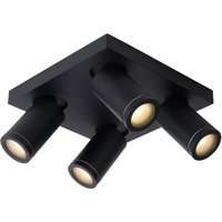 Taylor Modern Ceiling Spotlight Bathroom - LED Dim to warm - GU10 - 4x5W 2200K/3000K - IP44 - Black