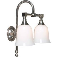 Classic 2 Light Bathroom Wall Light Satin Nickel IP44