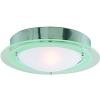 1 Light Bathroom Flush Ceiling Light Round Chrome IP44, E14