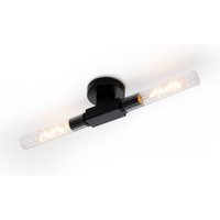 Conesville Bathroom 2 Light Wall Lamp, Ceiling Lamp, E27, IP44, Satin Black