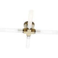 Conesville Bathroom 4 Light Ceiling Lamp, E27, IP44, Antique Brass
