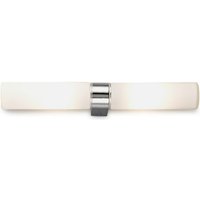 Tasso IP44 2 Light E14 Twin Bathroom Wall Lamp, Polished Chrome with Opal Tubular Glass