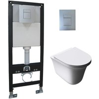 1.16M Concealed Cistern Frame Match Wall Hung Toilet Set - Durovin Bathrooms