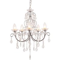Tabitha 5 Light Bathroom Ceiling Pendant Light Chrome, Clear Crystal (K9) Glass Detail IP44, G9