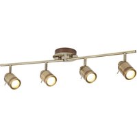 Searchlight Samson - 4 Light Bathroom Ceiling Spotlight Bar Antique Brass IP44, GU10