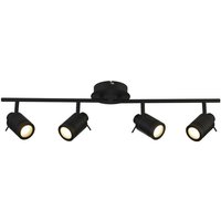 Searchlight Samson 4 Light IP44 Bathroom Spot SplitBar, Matt Black IP44