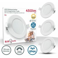 Dewdat - led recessed spotlights bathroom spotlights recessed spotlights ultra flat lamp ceiling spotlights IP44 3x