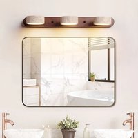 Bathroom Light Fixtures 3 Light Solid Wood Iron Bathroom Vanity Light for Bedroom Kitchen Living Room