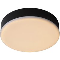 Ceres-led - Flush Ceiling Light Bathroom - Ø21.5cm- led Dim. - 1x30W 3000K - IP44 - Black - Lucide