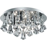 Searchlight Bathroom - 4 Light Bathroom Ceiling Light Chrome, Clear and Glass IP44, G9