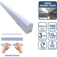 640mm, Linkable LED Ultraslim Under Cabinet Light Fitting - Natural White