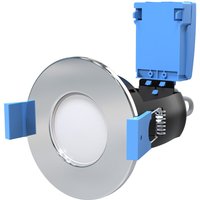Chrome Fire Rated GU10 Downlight, Open Can Design