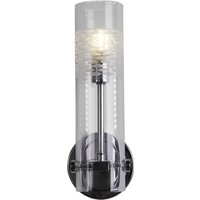Scope Clear Glass Shade Bathroom Wall Light In Chrome