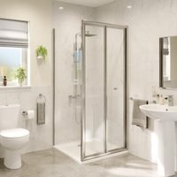 Hydrolux Bifold Shower Enclosure 800 x 800mm with Tray - 4mm