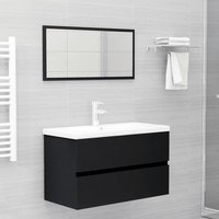 Assago Wooden 2 Piece Bathroom Furniture Set In Black