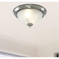 American 2 Lights Ceiling Flush Light In Satin Chrome