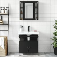 Brussels Wooden 2 Piece Bathroom Furniture Set In Black