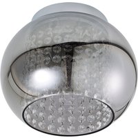 Spa Megara 2-Light Cloche Ceiling Light Decorative Crystal Smoke Glass and Chrome