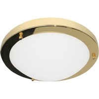 Spa 310mm Delphi Flush Ceiling Light Opal Glass and Brass
